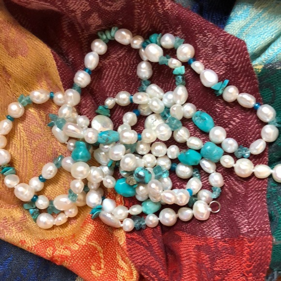 Honora Jewelry - Honora Fresh Water Pearls & Turquoise Necklace Set